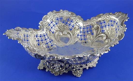 A late Victorian pieced silver fruit bowl by James Dixon & Sons, 19 oz.